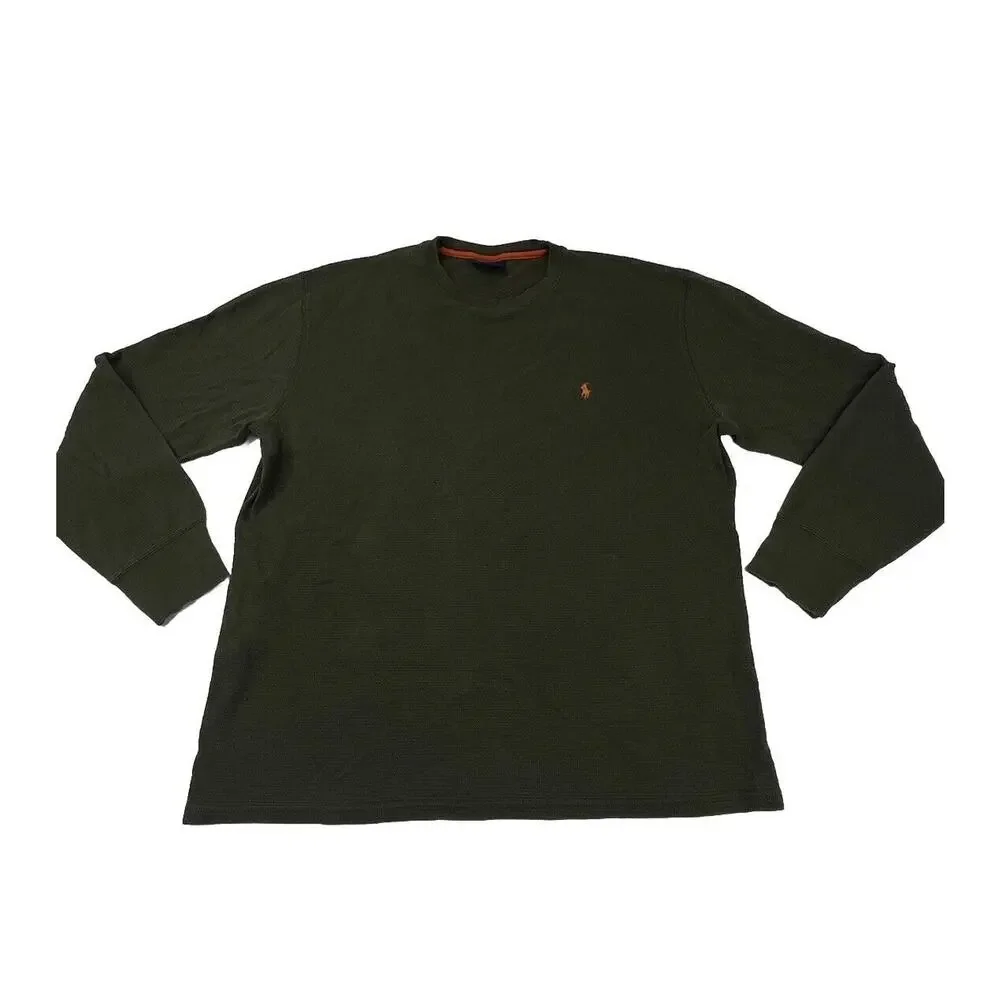 Polo Ralph Lauren Army Green Long Sleeve Sleep Shirt Mens Size Large S3